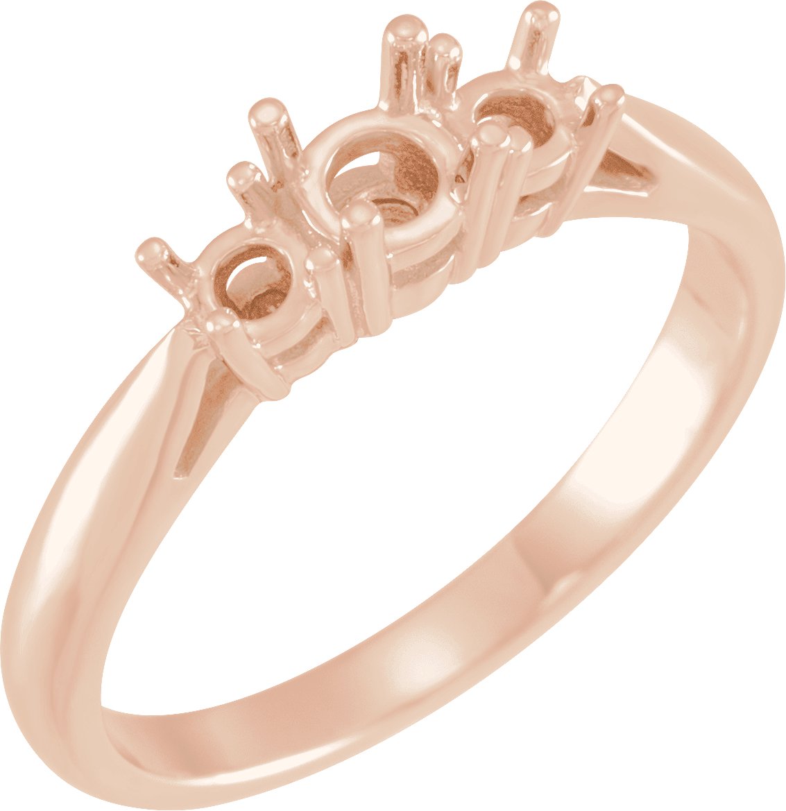 10K Rose Three-Stone Anniversary Band Mounting  