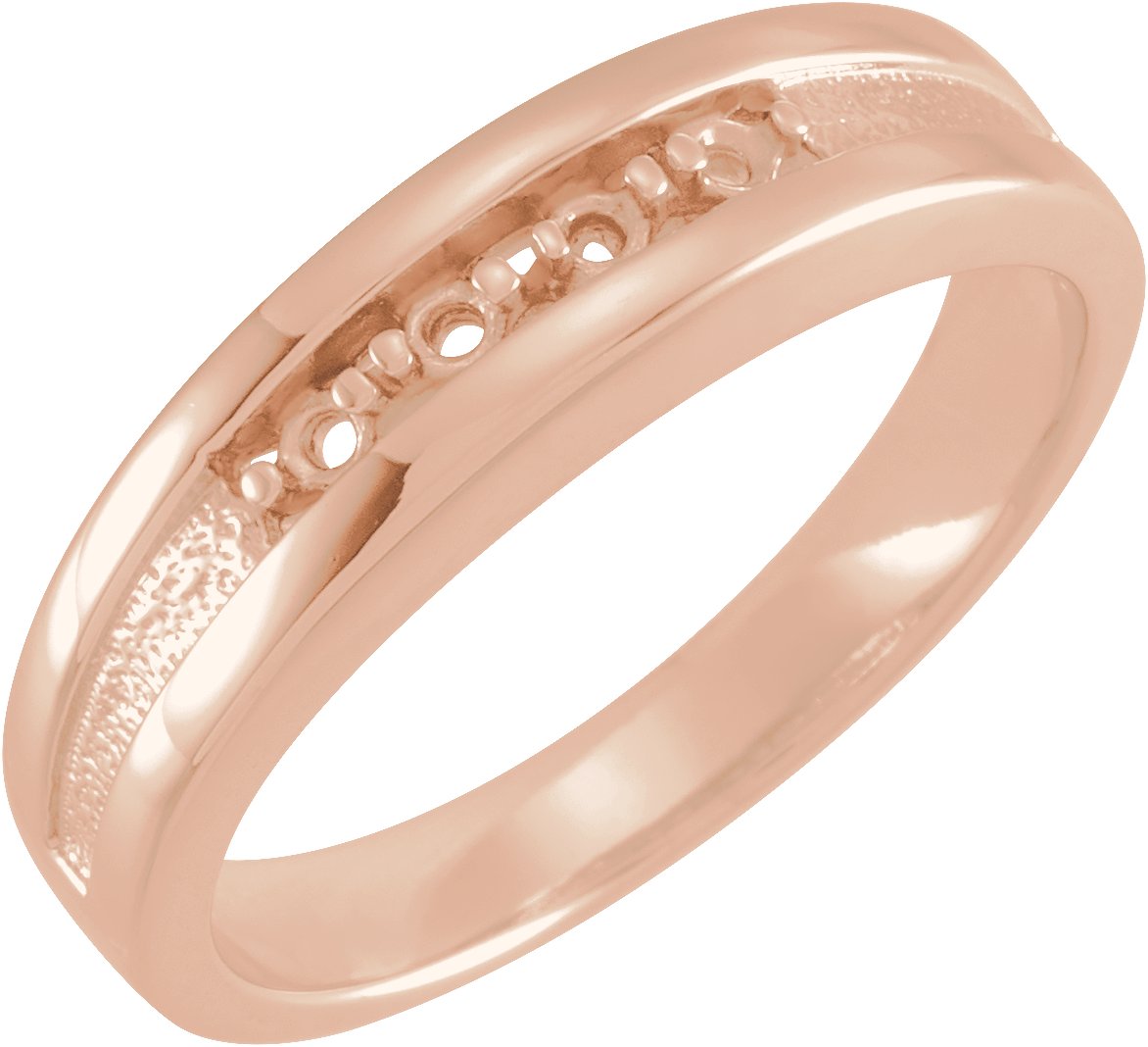 10K Rose 1.7 mm Round Accented Band Mounting
