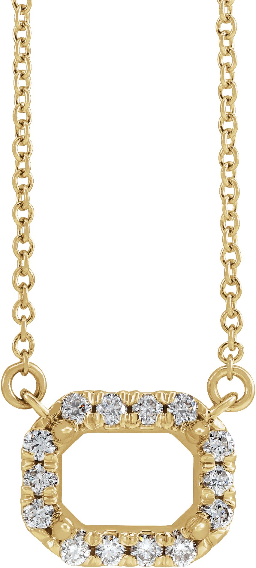 French-Set Halo-Style Necklace or Center