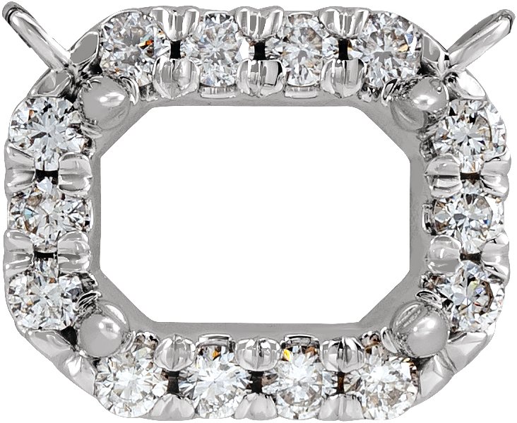 French-Set Halo-Style Necklace or Center