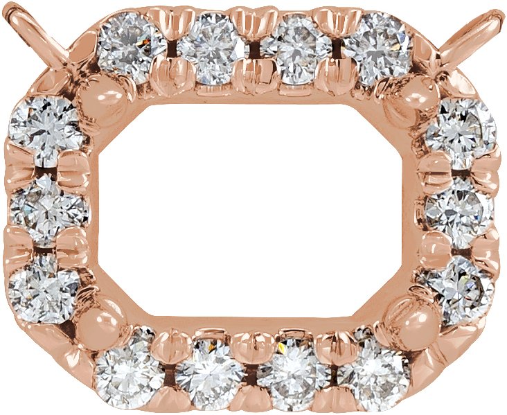 French-Set Halo-Style Necklace or Center
