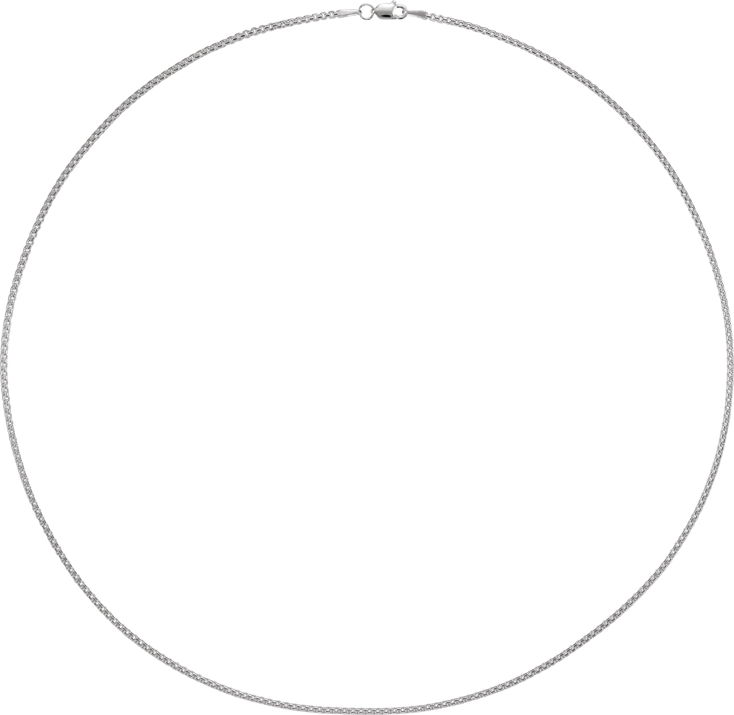 14K White 1.8 mm Rounded Box 24 Chain