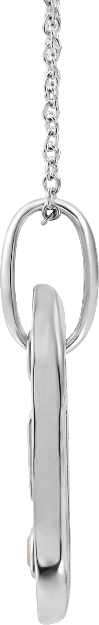 14K White Initial V .05 CT Diamond 16 18 inch Necklace Ref. 16917266