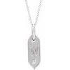 14K White Initial W .05 CT Diamond 16 18 inch Necklace Ref. 16917269