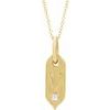 14K Yellow Initial V .05 CT Diamond 16 18 inch Necklace Ref. 16917265