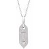 14K White Initial T .05 CT Diamond 16 18 inch Necklace Ref. 16917260
