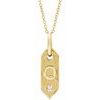 14K Yellow Initial Q .05 CT Diamond 16 18 inch Necklace Ref. 16917250
