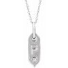 14K White Initial P .05 CT Diamond 16 18 inch Necklace Ref. 16917248