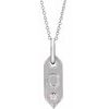 14K White Initial O .05 CT Diamond 16 18 inch Necklace Ref. 16917245