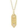 14K Yellow Initial O .05 CT Diamond 16 18 inch Necklace Ref. 16917244