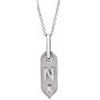 14K White Initial N .05 CT Diamond 16 18 inch Necklace Ref. 16917242