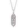 14K White Initial M .05 CT Diamond 16 18 inch Necklace Ref. 16917239