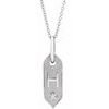 14K White Initial H .05 CT Diamond 16 18 inch Necklace Ref. 16917224