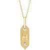 14K Yellow Initial H .05 CT Diamond 16 18 inch Necklace Ref. 16917223