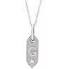 14K White Initial G .05 CT Diamond 16 18 inch Necklace Ref. 16917221