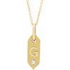 14K Yellow Initial G .05 CT Diamond 16 18 inch Necklace Ref. 16917220