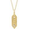 14K Yellow Initial F .05 CT Diamond 16 18 inch Necklace Ref. 16917217