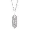 14K White Initial D .05 CT Diamond 16 18 inch Necklace Ref. 16917212