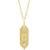 14K Yellow Initial D .05 CT Diamond 16 18 inch Necklace Ref. 16917211