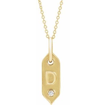14K Yellow Initial D .05 CT Diamond 16 18 inch Necklace Ref. 16917211