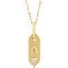 14K Yellow Initial A .05 CT Diamond 16 18 inch Necklace Ref. 16917202