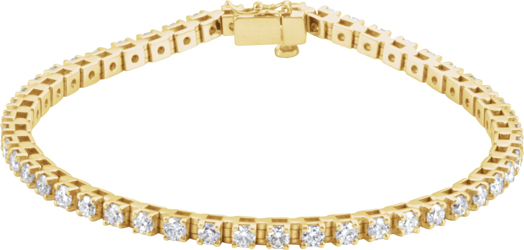 14K Yellow 3 3/8 CTW Natural Diamond Line 7 Bracelet