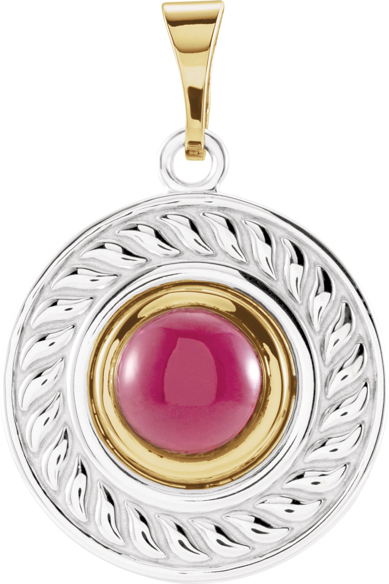 Sterling Silver & 14K Yellow Rhodolite Garnet Pendant