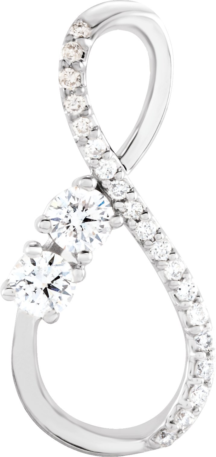 14K White 1/5 CTW Natural Diamond Infinity-Inspired Pendant