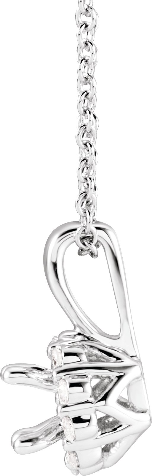 Alternative view of Halo-Style Necklace  – 14K White Gold