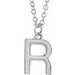 Sterling Silver Initial R Dangle 18