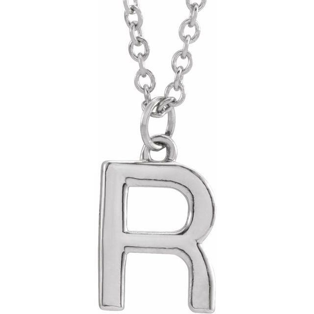Sterling Silver Initial R Dangle 18