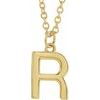 18K Yellow Gold Plated Sterling Silver Initial R Dangle 16 inch Necklace Ref 17719358