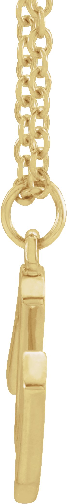 14K Yellow Initial M Dangle 18 Necklace