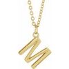 18K Yellow Gold Plated Sterling Silver Initial M Dangle 16 inch Necklace Ref 17719348