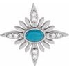 14K White Turquoise and .08 CTW Diamond Celestial Pendant Ref. 16508250