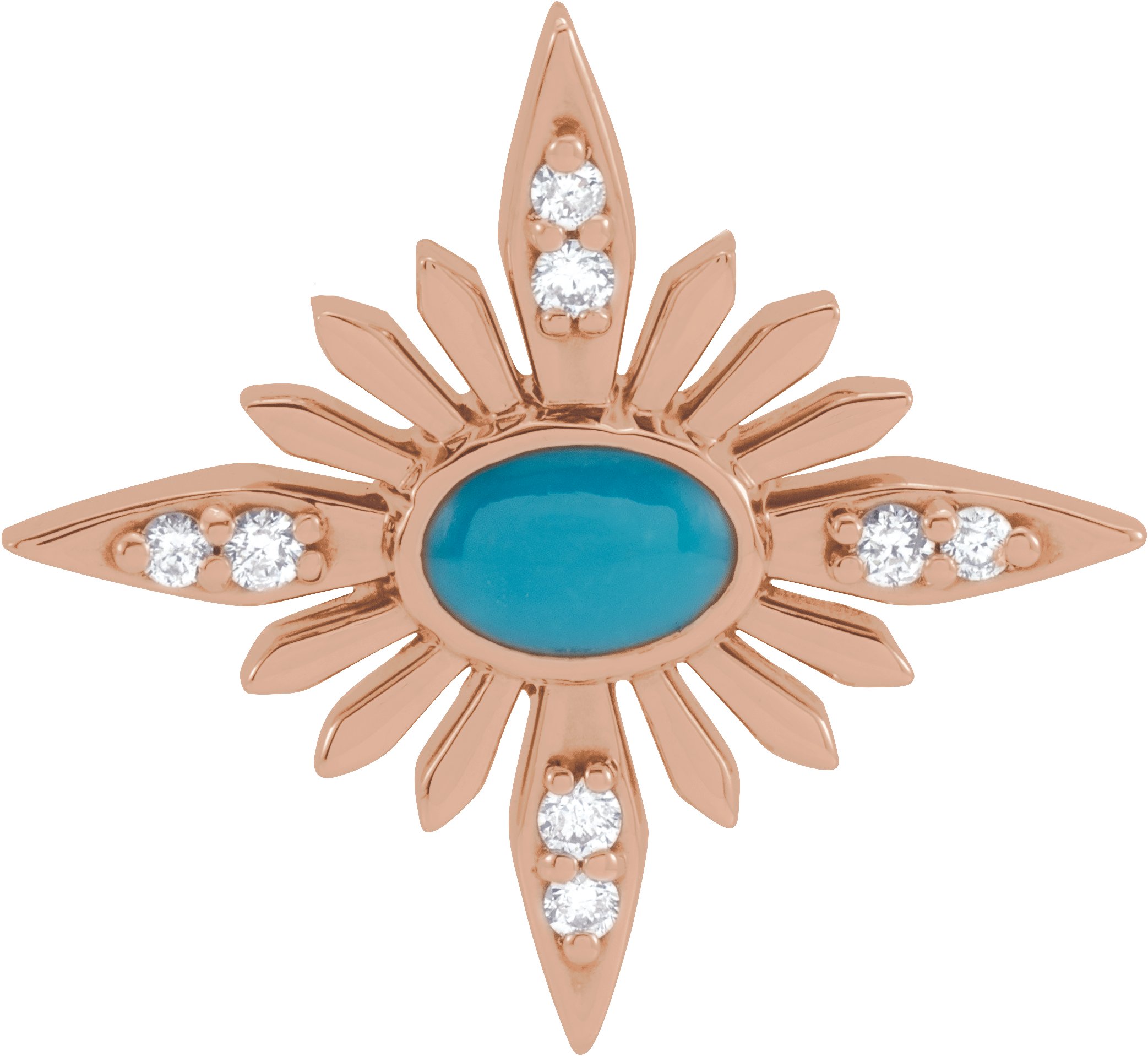 14K Rose Turquoise and .08 CTW Diamond Celestial Pendant Ref. 16508258