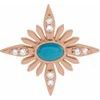 14K Rose Turquoise and .08 CTW Diamond Celestial Pendant Ref. 16508258