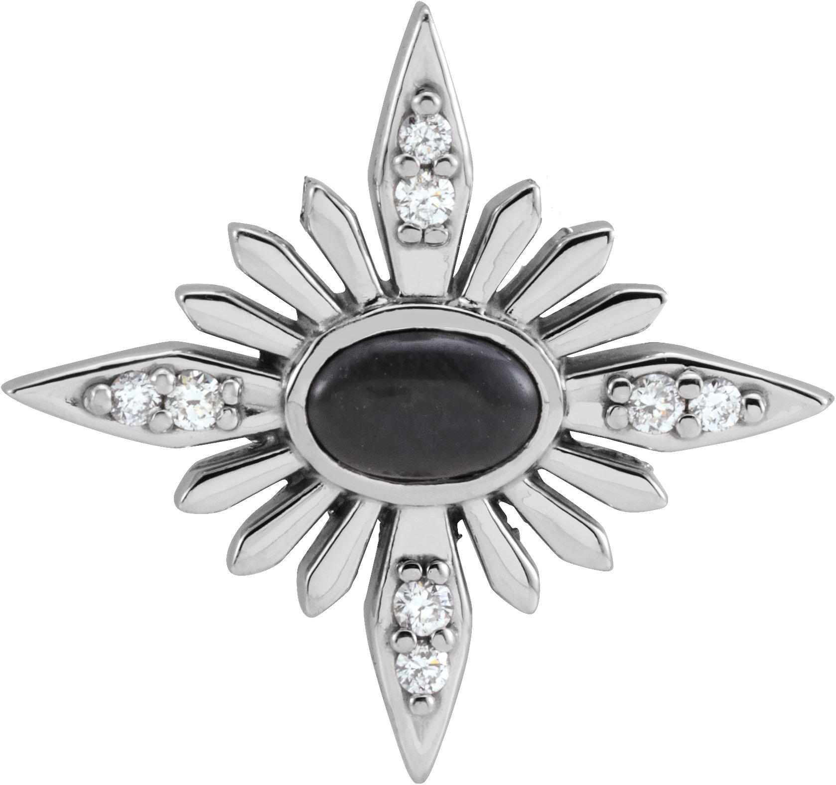 Platinum Onyx and .08 CTW Diamond Celestial Pendant Ref. 16508260