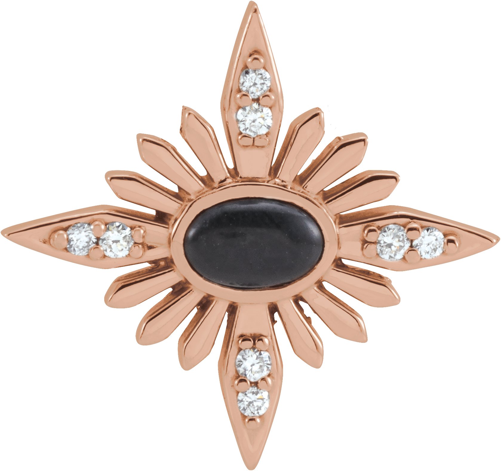 14K Rose Onyx and .08 CTW Diamond Celestial Pendant Ref. 16508256