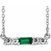 14K White Natural Emerald & 1/5 CTW Natural Diamond 18
