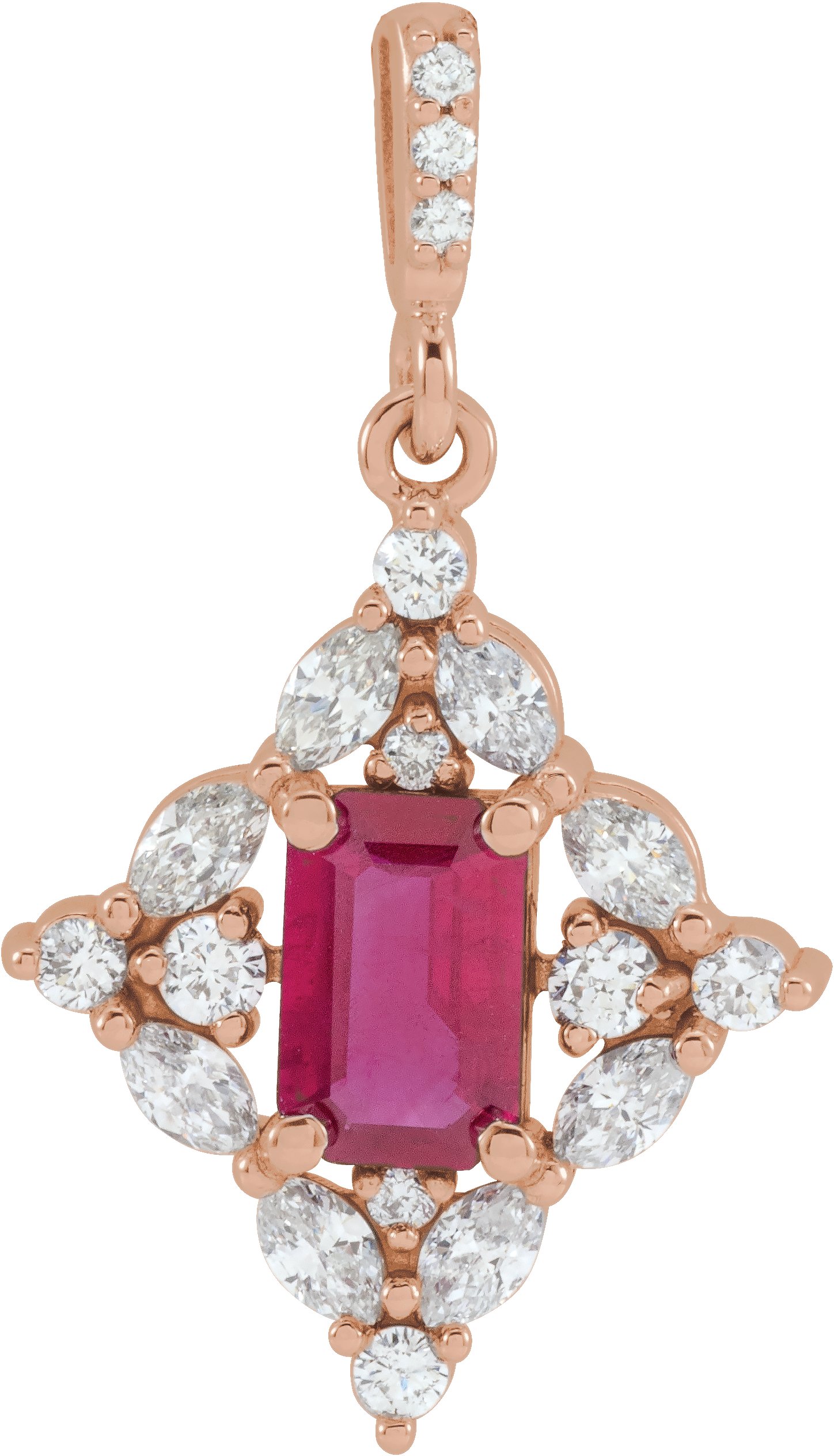 14K Rose Ruby and .375 CTW Diamond Pendant Ref. 15758465