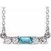Sterling Silver Natural Blue Zircon & 1/8 CTW Natural Diamond 18