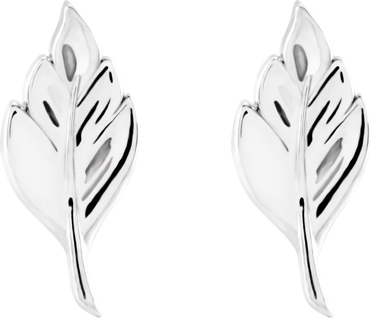 Platinum Leaf Earrings