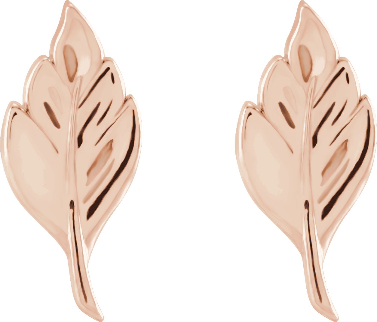 14K Rose Leaf Earrings