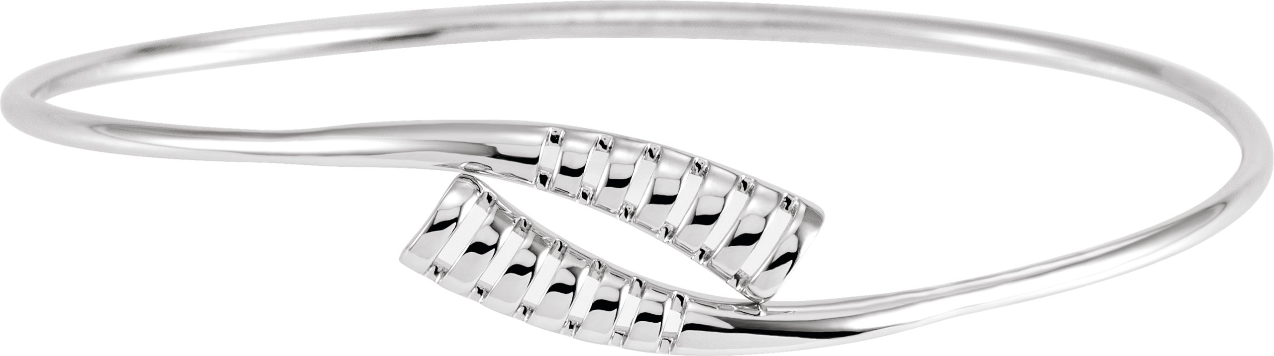 Sterling Silver 16.5 mm Bypass Bangle 7" Bracelet