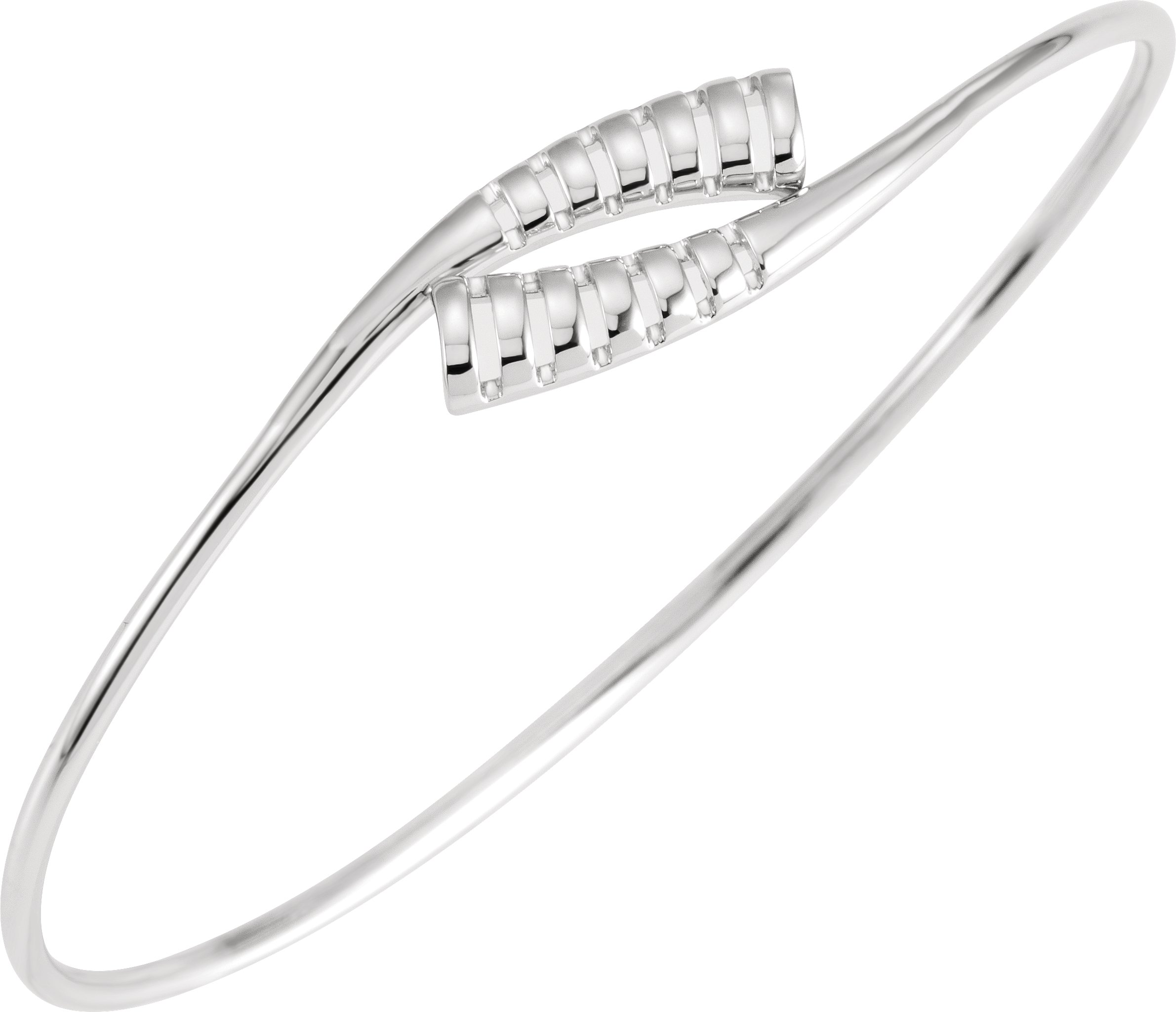 Sterling Silver 16.5 mm Bypass Bangle 7 Bracelet