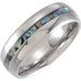 Tungsten 8 mm Domed Band with Pearl Shell Inlay  Size 10