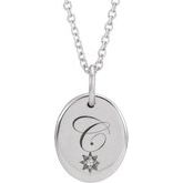 Engravable Accented Starburst Necklace 