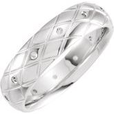Platinum 6 mm Patterned Band Mounting Size 17.5