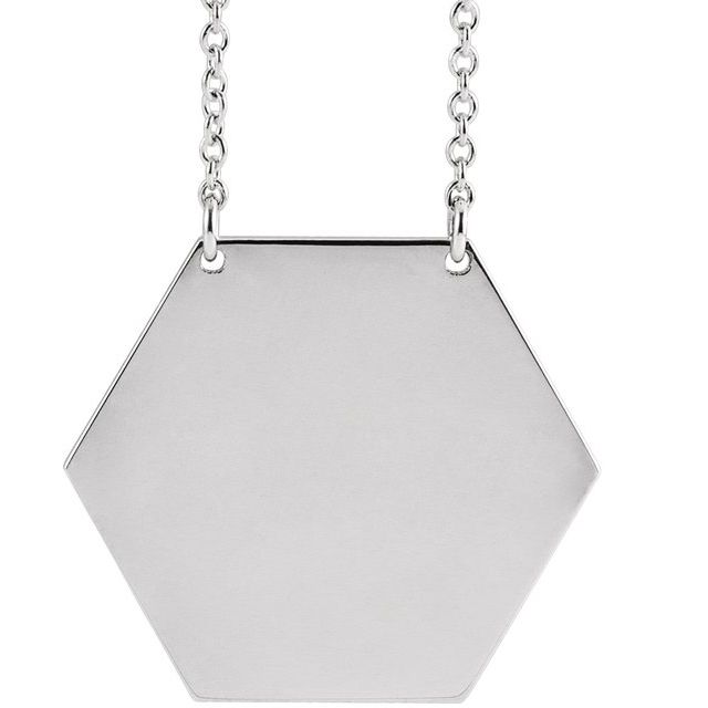Sterling Silver 20 mm Engravable Hexagon 18